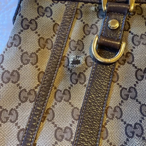 GUCCI REHAB GG Canvas Two Way Authentic Vintage Tote. Preloved.Aged w some wear. - Picture 2 of 10